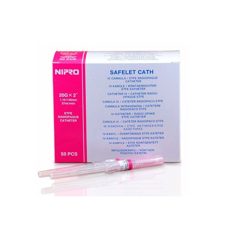 Catéter Nipro 20G 50 unidades Rosa