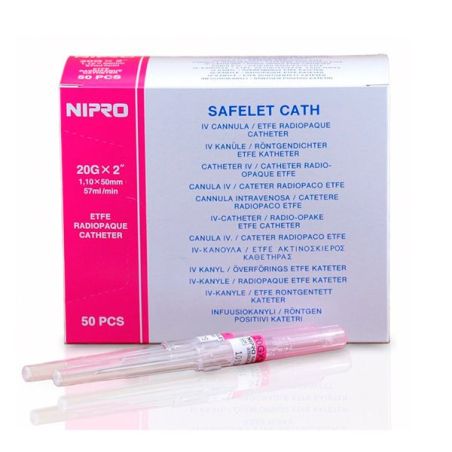 Catéter Nipro 20G 50 unidades Rosa