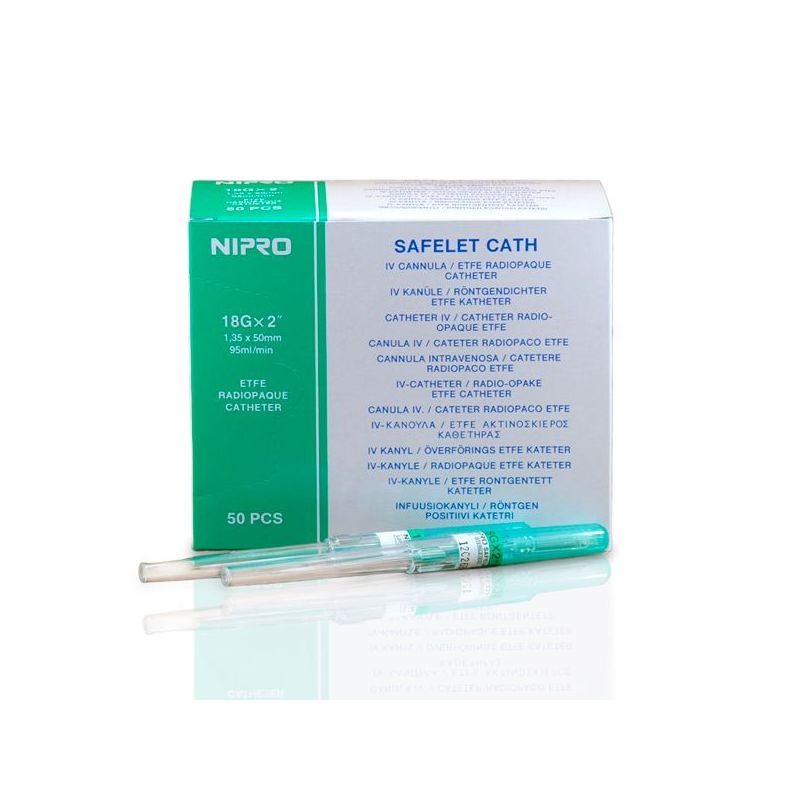Catéter Nipro 18G 50 Unidades Verde