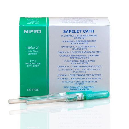 Catéter Nipro 18G 50 Unidades Verde