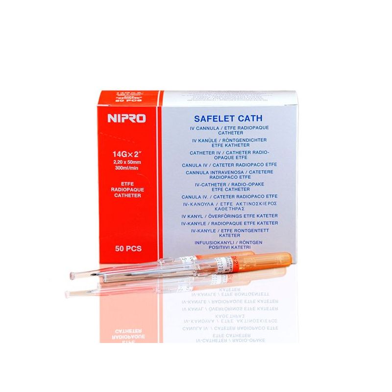 Catéter Nipro 14G 10 unidades Naranja