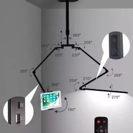 Lámpara LED Colgante para estudio con soporte Tablet/Móvil