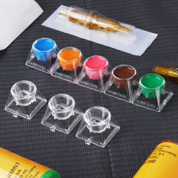AMBITION INK CUPS TRANSPARENTES ESTERILIZADOS 1.2mL  240 Unid(12 Bolsas de 12 Unidades)
