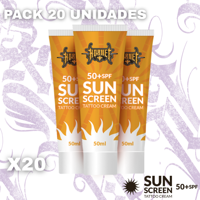 PACK 20 UNIDADES SUN SCREEN Tattoo Cream 50+SPF HORNET 50ml