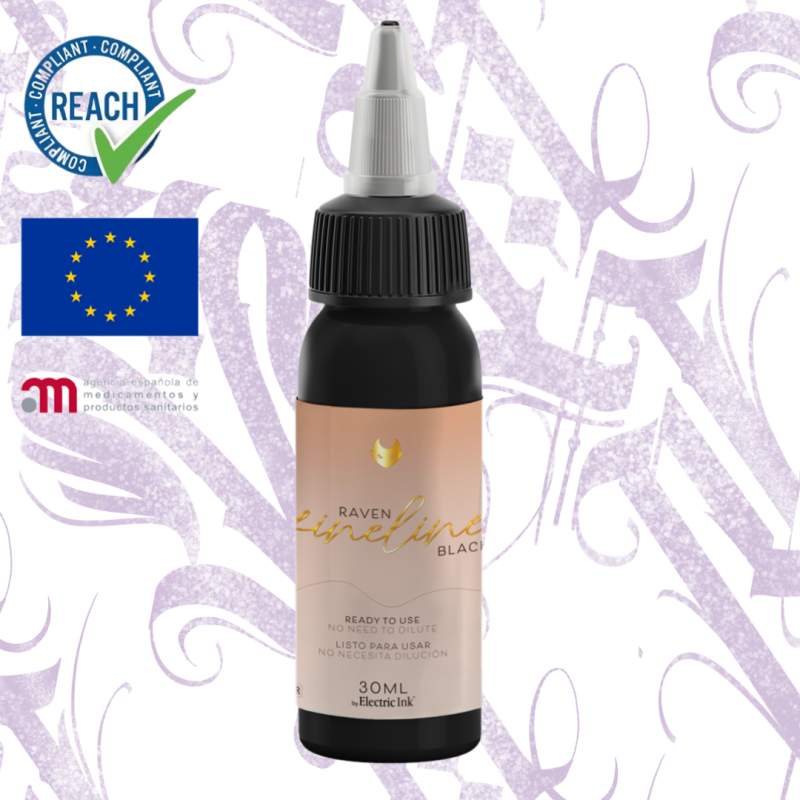 RAVEN FINELINE BLACK 30ML  - EASY GLOW - HOMOLOGADA - ELECTRIC INK