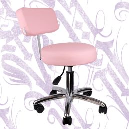 Silla - Taburete Profesional Giratorio con respaldo Rosa