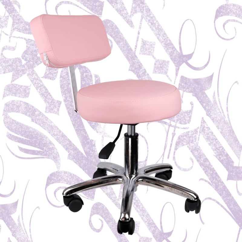 Silla - Taburete Profesional Giratorio con respaldo Rosa