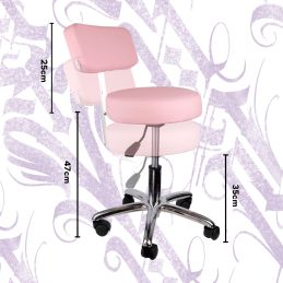 Silla - Taburete Profesional Giratorio con respaldo Rosa