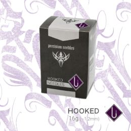 AGUJAS AMERICANAS ESTERILIZADAS 16G HOOKED (GANCHO) PRECISION NEEDLES 100 UNIDADES