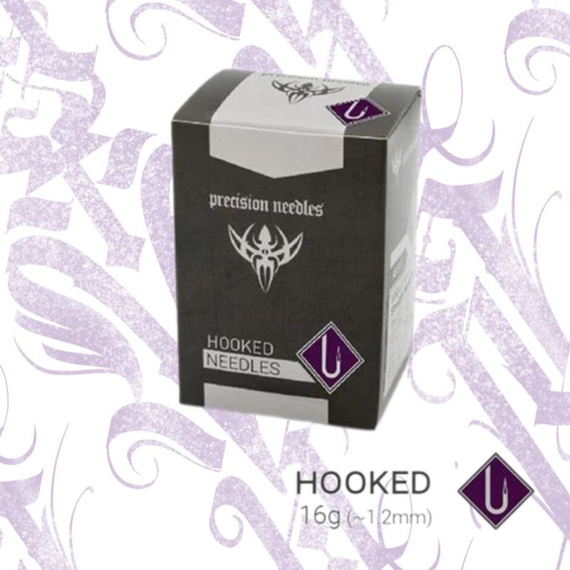 AGUJAS AMERICANAS ESTERILIZADAS 16G HOOKED (GANCHO) PRECISION NEEDLES 100 UNIDADES