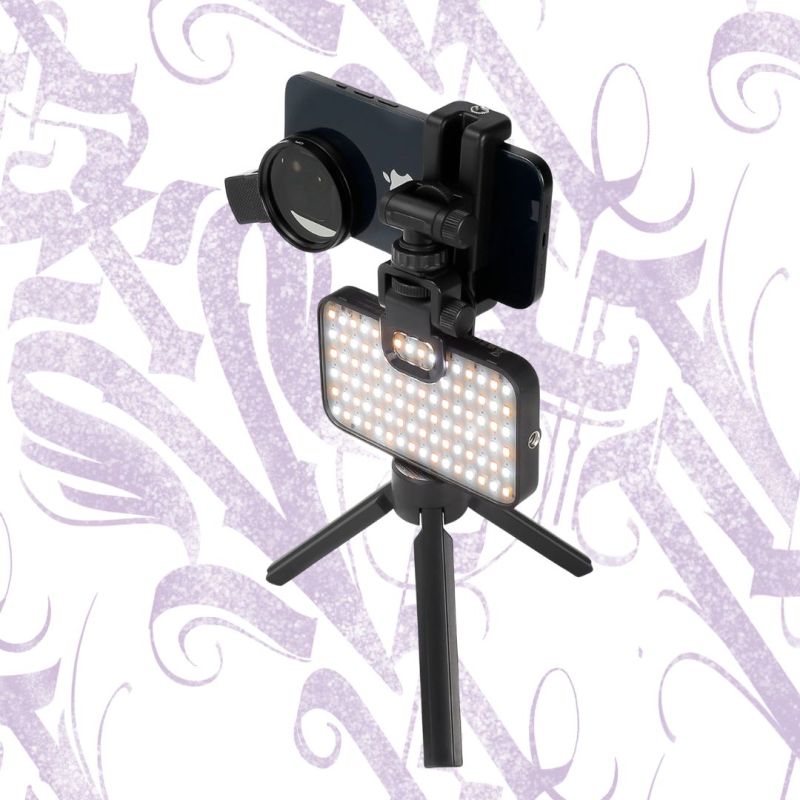 SET DE FOTOGRAFÍA BÁSICO CON LENTE Y LUZ LED PARA TATUAJES