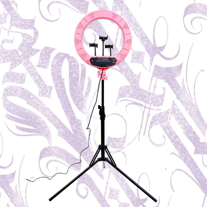 LÁMPARA LED ANILLO ROSA PARA ESTUDIO