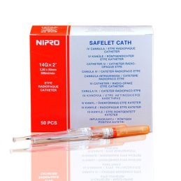 Catéter Nipro 14G 50 unidades Naranja