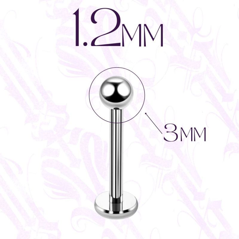 Labret de acero de 1.2mm y bola de 3mm