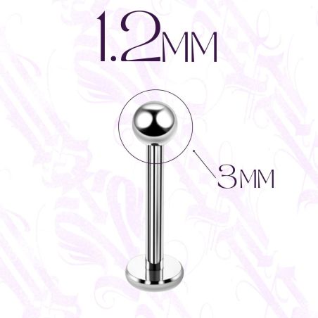 Labret de acero de 1.2mm y bola de 3mm
