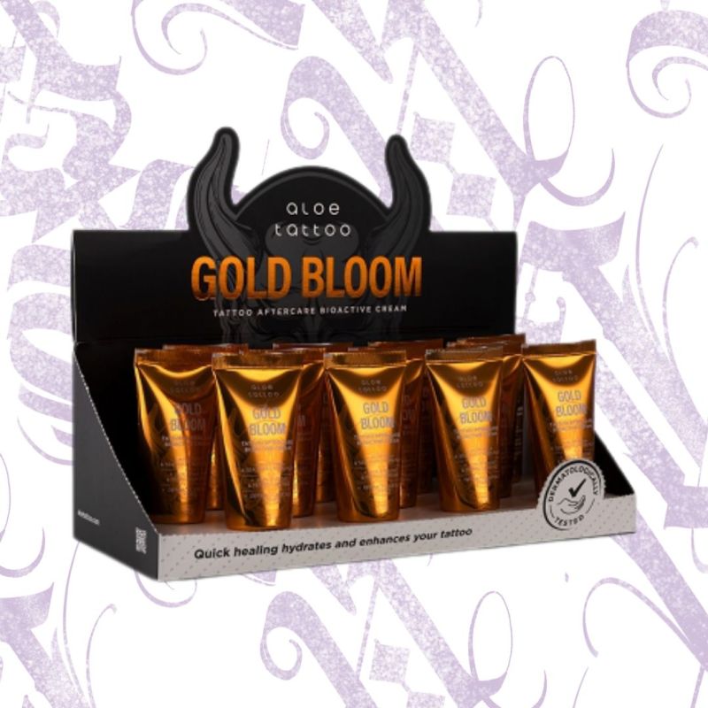EXPOSITOR GOLD BLOOM NEW FORMULA BIOACTIVE CREAM DISPLAY 12x30G ALOE