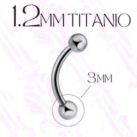Banana Titanio 1,2mm bola 3mm