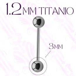 Barbell Titanio 1,2mm y bola 3mm