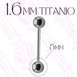 Barbell Titanio 1,6mm y bola 5mm