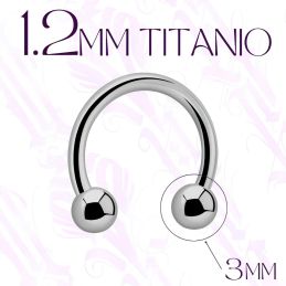 Circular Barbell Titanio 1,2 bola 3mm