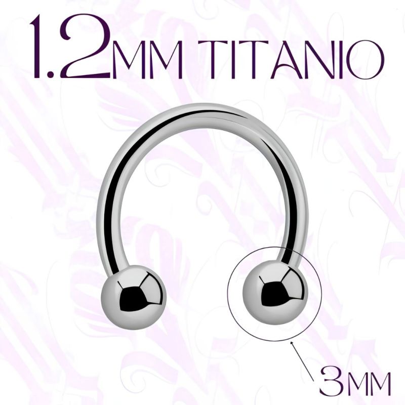 Circular Barbell Titanio 1,2 bola 3mm