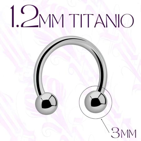 Circular Barbell Titanio 1,2 bola 3mm