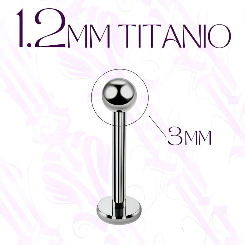 Labret Titanio 1,2mm y bola 3mm