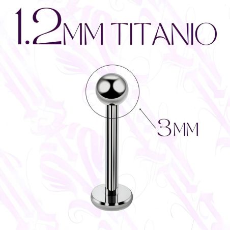 Labret Titanio 1,2mm y bola 3mm