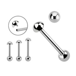 Barbell Titanio ROSCA INTERNA 1,6mm - Bola 5mm y media bola superior 5mm