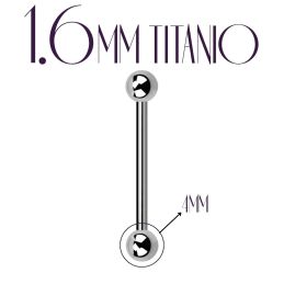 Barbell Titanio 1,6mm y bola 4mm 