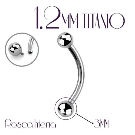 Banana Titanio con Rosca Interna 1,2mm bola 3mm 