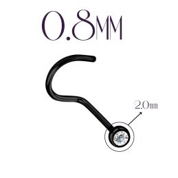 Nostril color negro 0.8mm (Bola Cristal 2mm) 