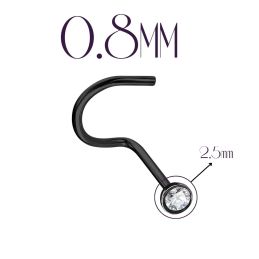 Nostril color negro 0.8mm (Bola Cristal 2.5mm)  