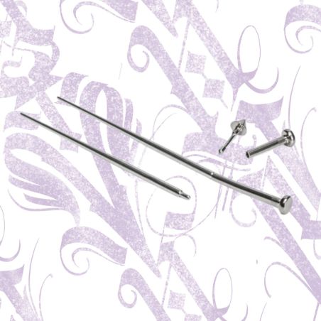 Pasador Cónico (Pin Taper) de Acero Inoxidable de 25mm para Piercing CON O SIN Rosca Interna
