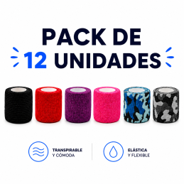 Pack 12 unid Funda/Venda 5cm elástica para grip