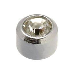 Pendiente plateado piedra blanca Brillo CAFLON BLU