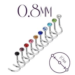 Nostril Acero 0,80mm (Bola Cristal 1.9mm)