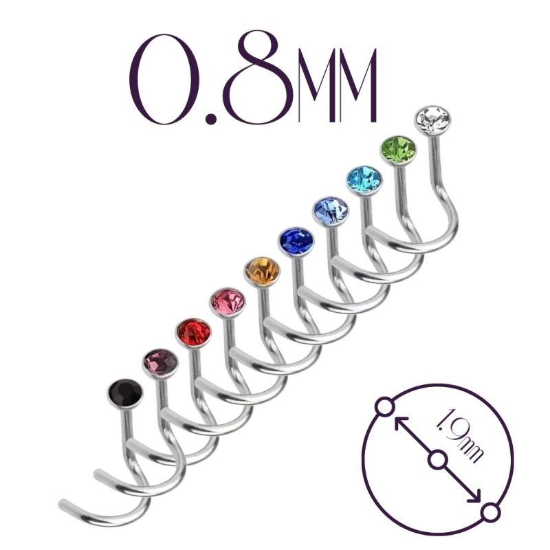 Nostril Acero 0,80mm (Bola Cristal 1.9mm)