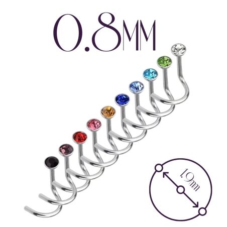 Nostril Acero 0,80mm (Bola Cristal 1.9mm)