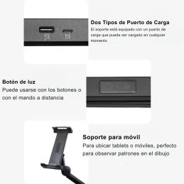 Lámpara LED de PARED Plegable con SOPORTE para TABLET/iPAD