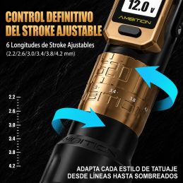 AMBITION SOLDIER PRO 520 - MÁQUINA DE TATUAJE INALÁMBRICA CON STROKE REGULABLE