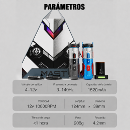 MAST RACER PRO ARMOR EDITION (2 BATERÍAS) - MÁQUINA DE TATUAJE INALÁMBRICA