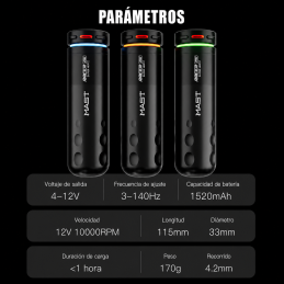 MAST RACER PRO - MÁQUINA DE TATUAJE INALÁMBRICA