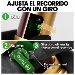 EZ P6 TURBO DOS BATERÍAS- MÁQUINA DE TATUAJE INALÁMBRICA CON STROKE REGULABLE 