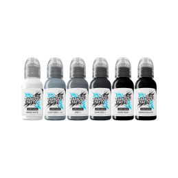 World Famous Limitless Tattoo Ink - Thomas Carli Jarlier Noire Ink Set v2 - 6x 30ml 
