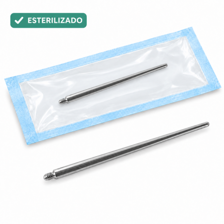 Pasador (PIN TAPER) Esterilizado Desechable de Rosca Externa para Piercing de Rosca Interna