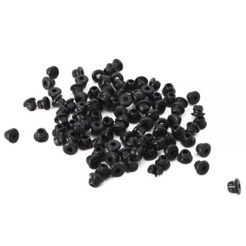 Gromets negros silicona 50 unid