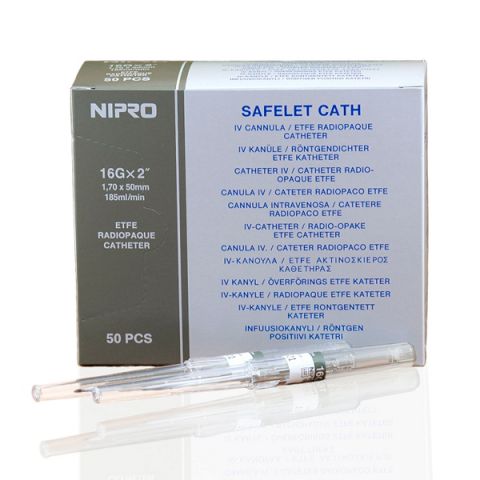 50unid Catéter Nipro 16G Color Gris