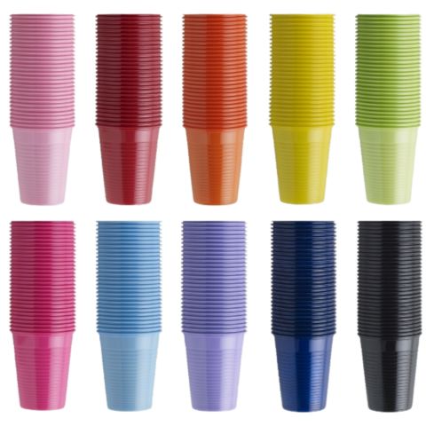 VASO DE PLÁSTICO NARANJA (PACK 50 UNID)
