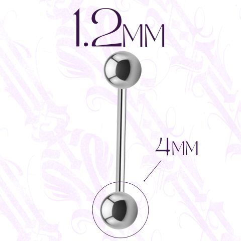 Barbell de acero quirúrgico 1,2mm y bola de 4mm